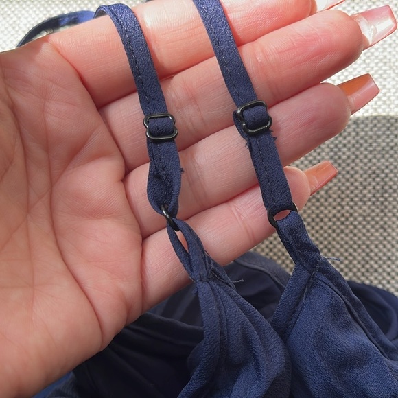 ⚓️ Vintage Navy Pleated Flowy Mini Dress, Circa 2007 , Size: S - Picture 4 of 17